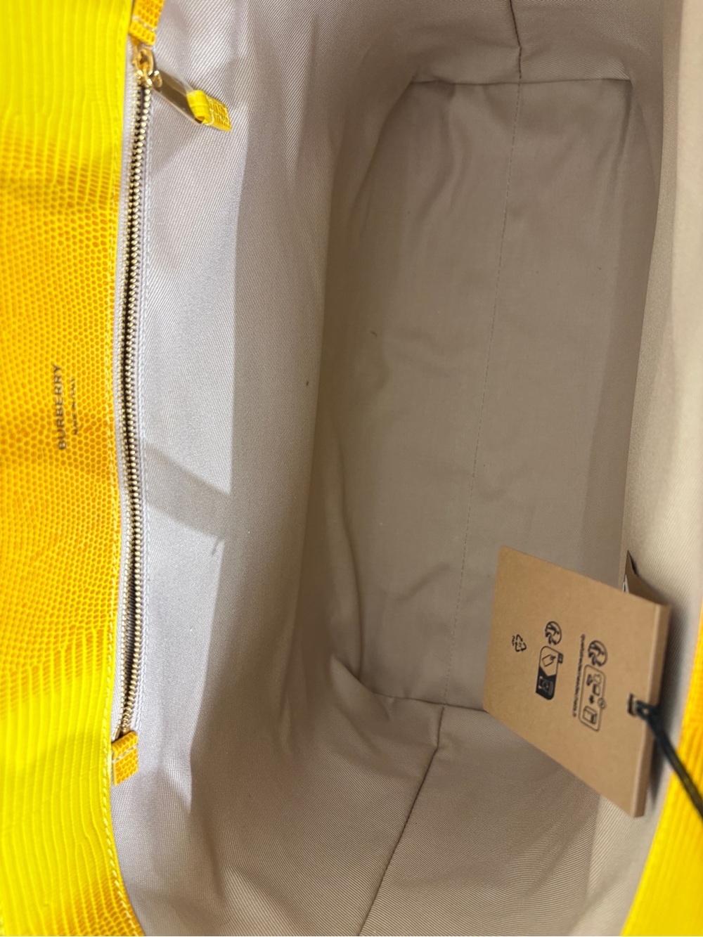 Burberry Marigold Calfskin Lizard Embossed London Tote Large - Picture 7 of 9